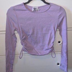 💜Princess Polly Long Sleeve Ruched-Tie Top💜